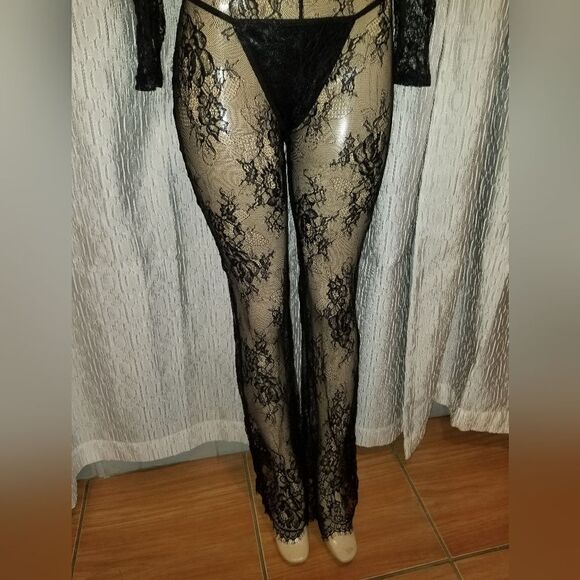 Long Sleeve Mesh Sheer See Through Jumpsuit medium - Picture 12 of 13